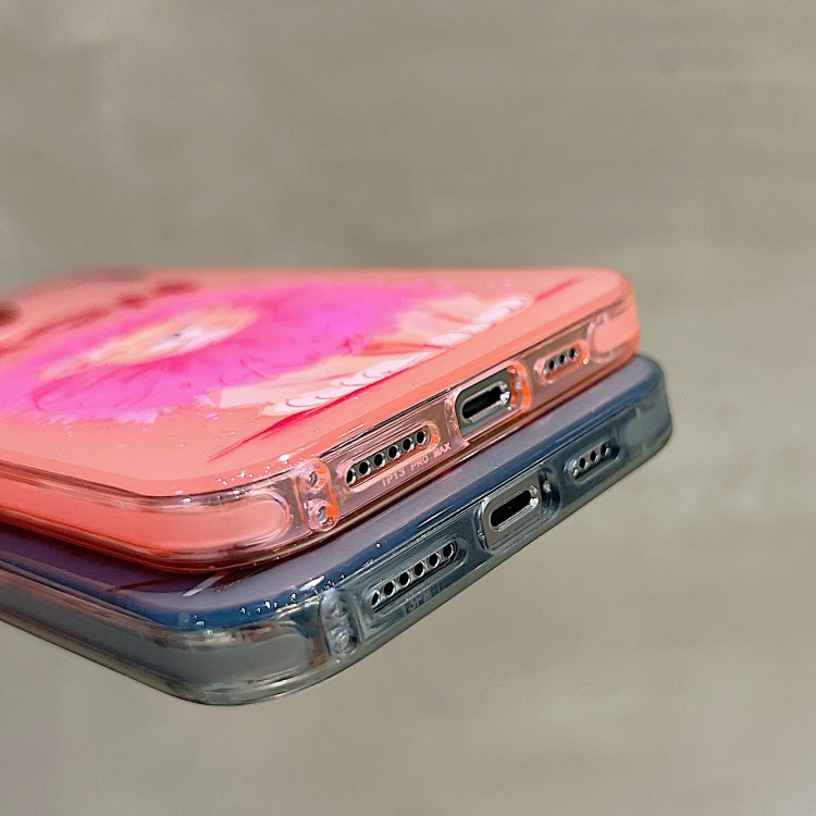 For iPhone 15 Pro Electroplated Lens Ring Cartoon Animal Phone Case(Monkey) - HoMEdemic™ 