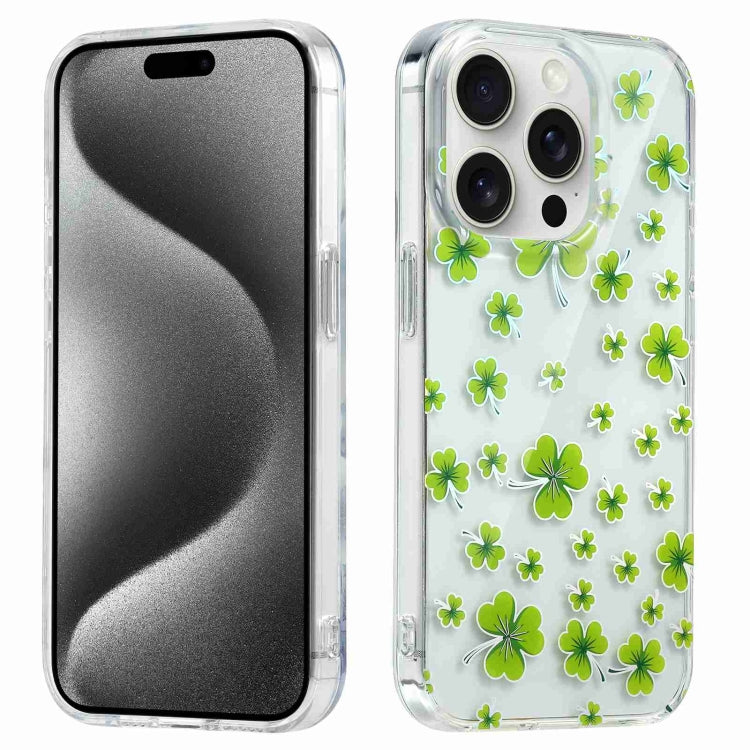 For iPhone 15 Pro Electroplated Symphony Phone Case(Four-leaf-clover) - HoMEdemic™ 