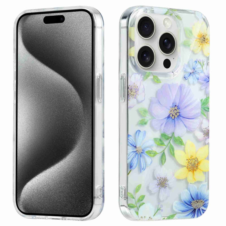 For iPhone 15 Pro Electroplated Symphony Phone Case(Green Grass Flower) - HoMEdemic™ 