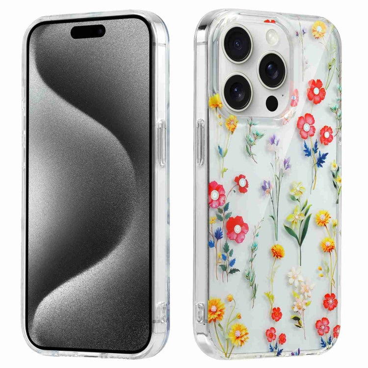 For iPhone 15 Pro Electroplated Symphony Phone Case(Miscellaneous Flowers) - HoMEdemic™ 