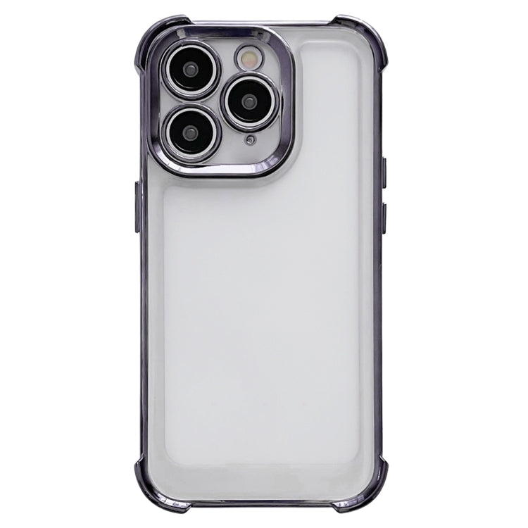 For iPhone 15 Pro Electroplating Four-corner Shockproof Space Phone Case(Black) - HoMEdemic™ 