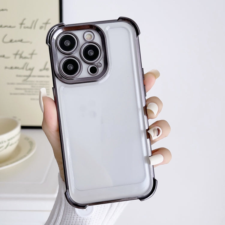 For iPhone 15 Pro Electroplating Four-corner Shockproof Space Phone Case(Black) - HoMEdemic™ 