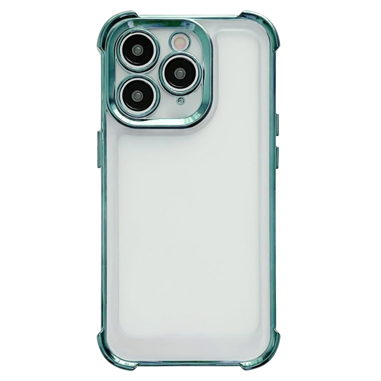 For iPhone 15 Pro Electroplating Four-corner Shockproof Space Phone Case(Green) - HoMEdemic™ 