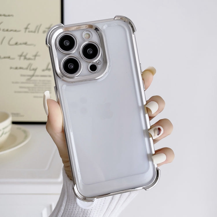 For iPhone 15 Pro Electroplating Four-corner Shockproof Space Phone Case(Silver) - HoMEdemic™ 