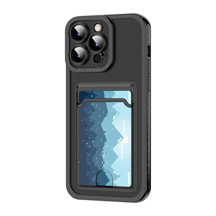 For iPhone 15 Pro Electroplating Frame Card Slot Phone Case(Black) - HoMEdemic™ 