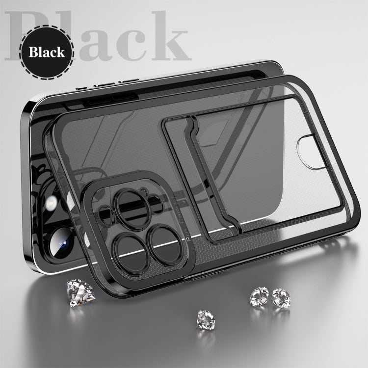 For iPhone 15 Pro Electroplating Frame Card Slot Phone Case(Black) - HoMEdemic™ 