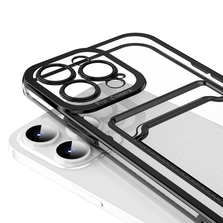For iPhone 15 Pro Electroplating Frame Card Slot Phone Case(Black) - HoMEdemic™ 