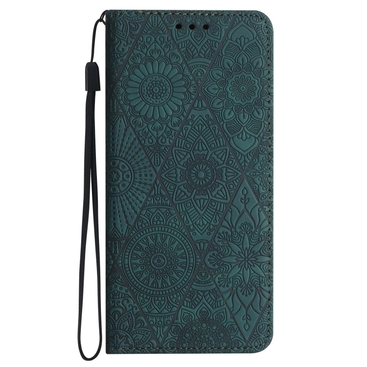 For iPhone 15 Pro Ethnic Embossed Adsorption Leather Phone Case(Blue) - HoMEdemic™ 