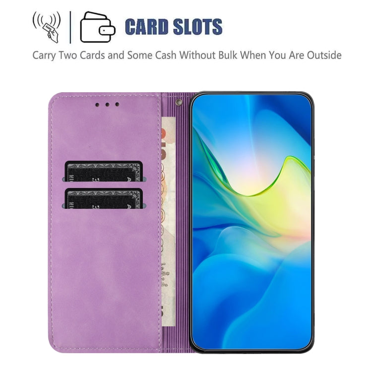 For iPhone 15 Pro Ethnic Embossed Adsorption Leather Phone Case(Purple) - HoMEdemic™ 