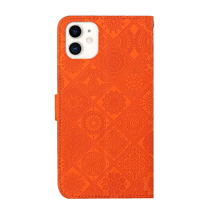 For iPhone 15 Pro Ethnic Style Embossed Pattern Leather Phone Case(Orange) - HoMEdemic™ 