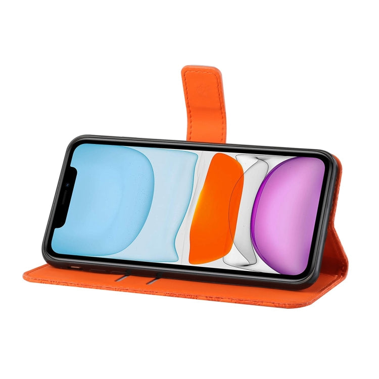 For iPhone 15 Pro Ethnic Style Embossed Pattern Leather Phone Case(Orange) - HoMEdemic™ 