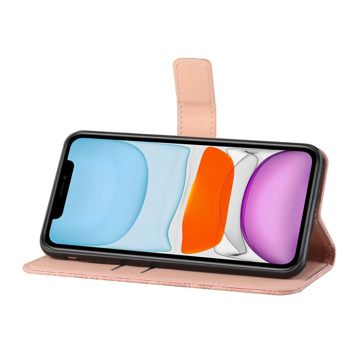 For iPhone 15 Pro Ethnic Style Embossed Pattern Leather Phone Case(Pink) - HoMEdemic™ 