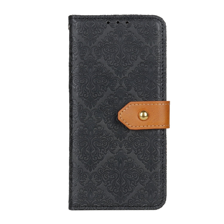 For iPhone 15 Pro European Floral Embossed Leather Phone Case(Black) - HoMEdemic™ 