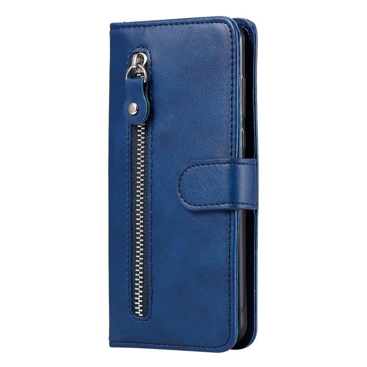 For iPhone 15 Pro Fashion Calf Texture Zipper Leather Phone Case(Blue) - HoMEdemic™ 