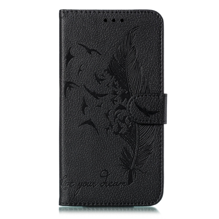 For iPhone 15 Pro Feather Pattern Litchi Texture Leather Phone Case(Black) - HoMEdemic™ 