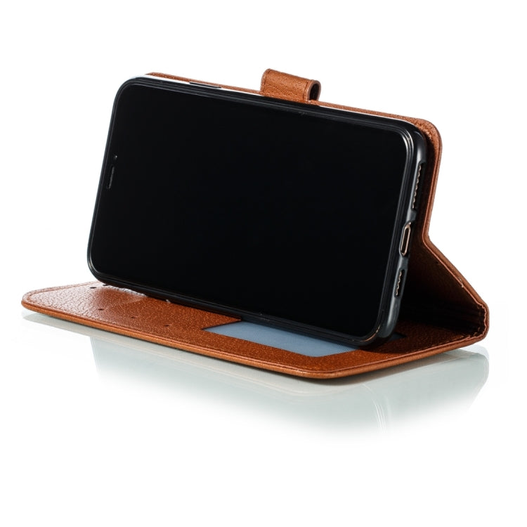 For iPhone 15 Pro Feather Pattern Litchi Texture Leather Phone Case(Brown) - HoMEdemic™ 