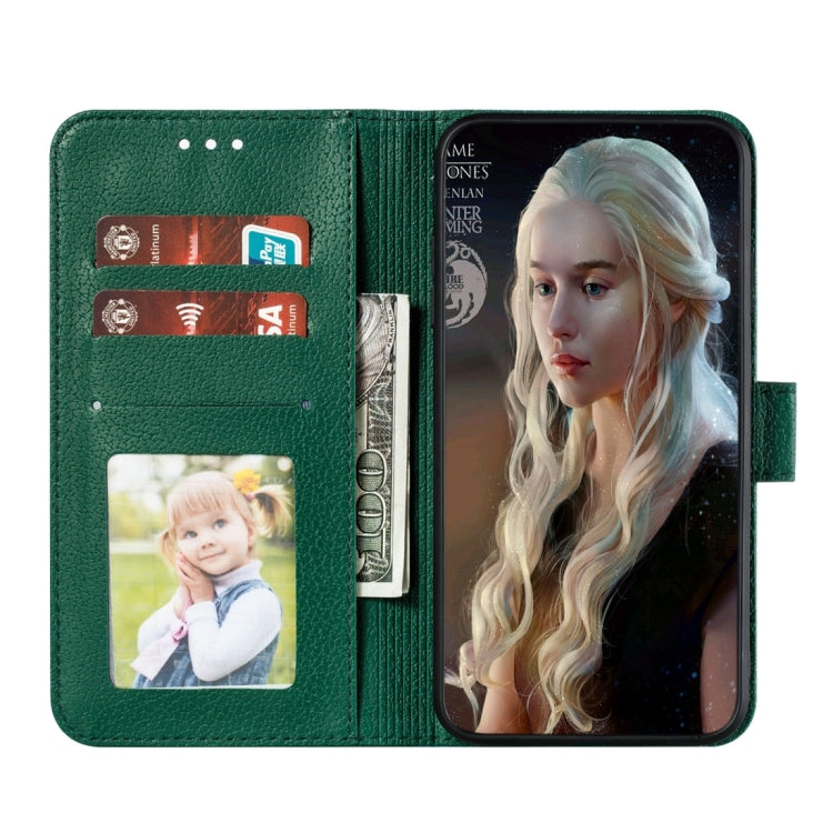 For iPhone 15 Pro Feather Pattern Litchi Texture Leather Phone Case(Green) - HoMEdemic™ 