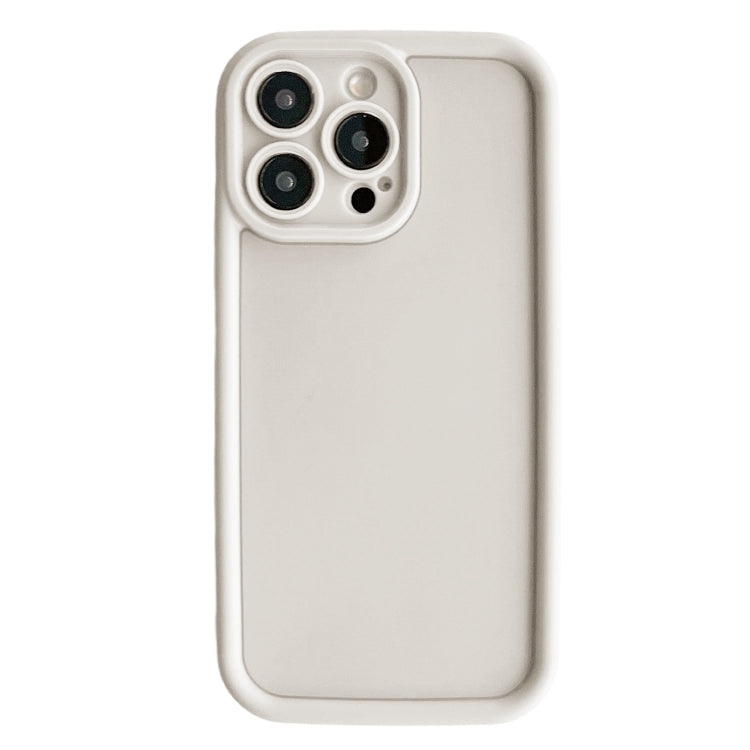 For iPhone 15 Pro Fine Hole Shockproof Frame Frosted TPU Phone Case(Beige) - HoMEdemic™ 