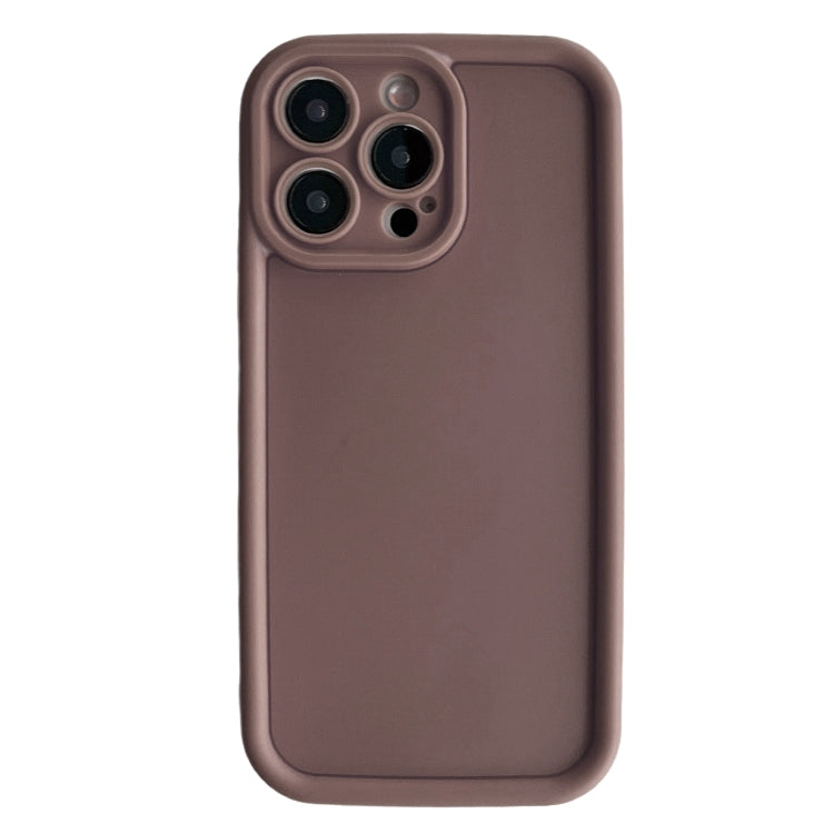 For iPhone 15 Pro Fine Hole Shockproof Frame Frosted TPU Phone Case(Brown) - HoMEdemic™ 