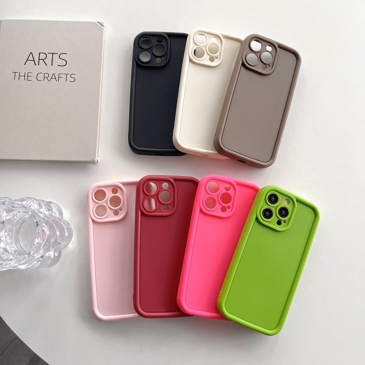 For iPhone 15 Pro Fine Hole Shockproof Frame Frosted TPU Phone Case(Pink) - HoMEdemic™ 