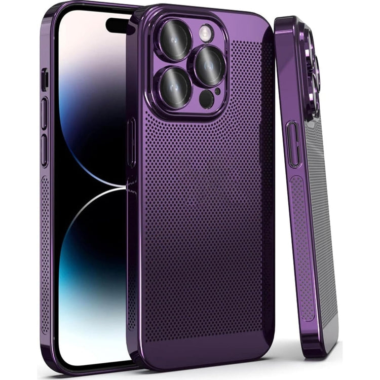 For iPhone 15 Pro Fine Mesh Cooling Phone Case(Purple) - HoMEdemic™ 