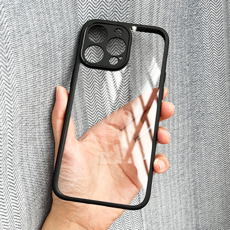 For iPhone 15 Pro Fine Pore Frosted TPU + Transparent PC Phone Case(Black) - HoMEdemic™ 
