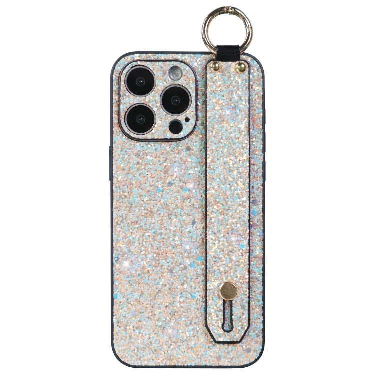 For iPhone 15 Pro Flash Diamond Wristband Holder Phone Case(Flash Gold) - HoMEdemic™ 