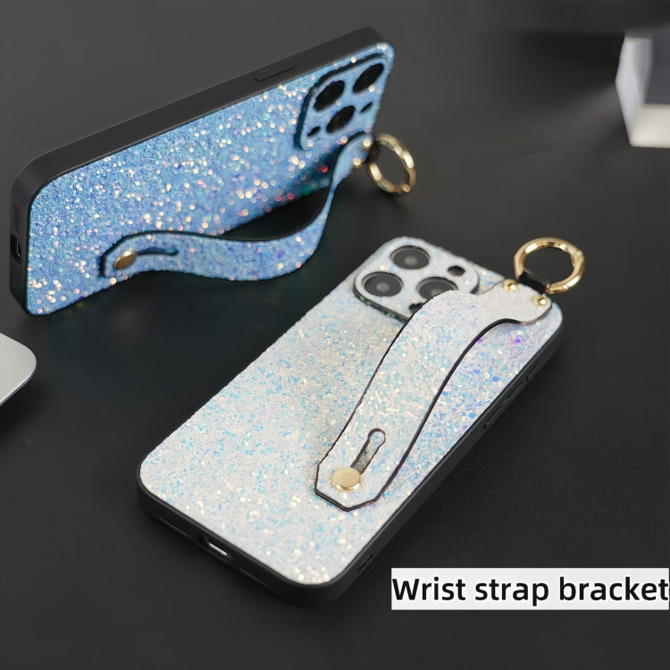 For iPhone 15 Pro Flash Diamond Wristband Holder Phone Case(Flash Green) - HoMEdemic™ 