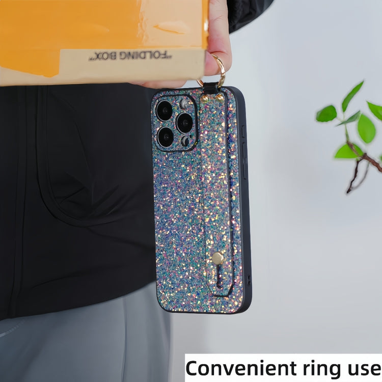 For iPhone 15 Pro Flash Diamond Wristband Holder Phone Case(Flash Green) - HoMEdemic™ 