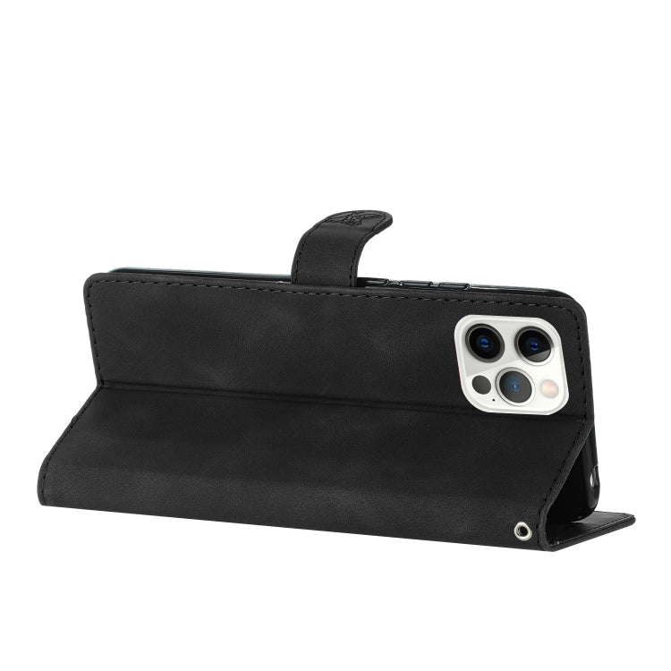 For iPhone 15 Pro Flower Butterfly Embossing Pattern Leather Phone Case(Black) - HoMEdemic™ 
