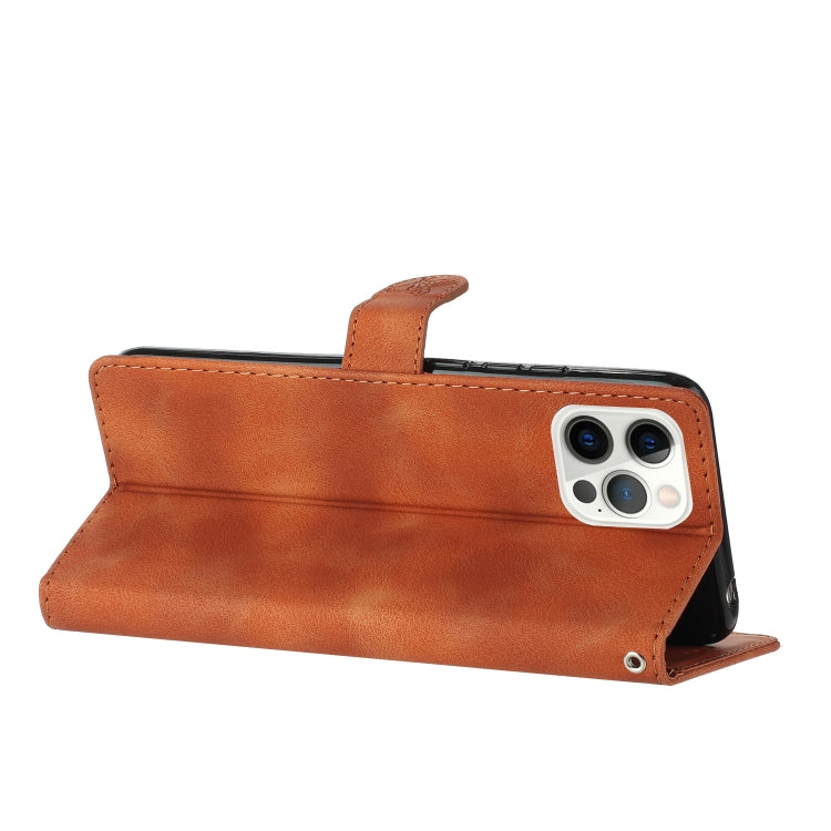 For iPhone 15 Pro Flower Butterfly Embossing Pattern Leather Phone Case(Brown) - HoMEdemic™ 