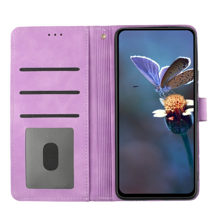 For iPhone 15 Pro Flower Embossing Pattern Leather Phone Case(Purple) - HoMEdemic™ 