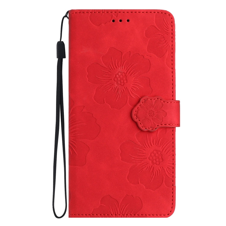 For iPhone 15 Pro Flower Embossing Pattern Leather Phone Case(Red) - HoMEdemic™ 