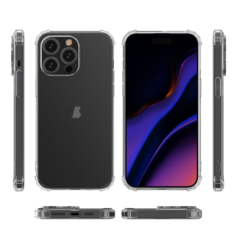 For iPhone 15 Pro Four-Corner Shockproof Clear TPU Phone Case(Transparent) - HoMEdemic™ 