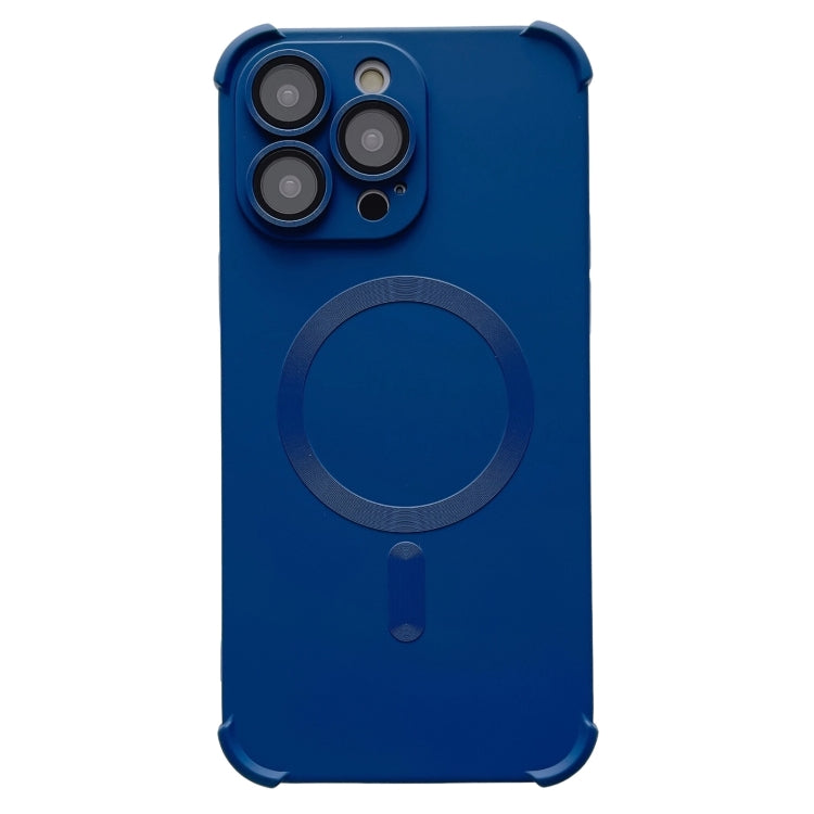 For iPhone 15 Pro Four Corner Shockproof Skin Feel MagSafe Magnetic Phone Case(Dark Blue) - HoMEdemic™ 