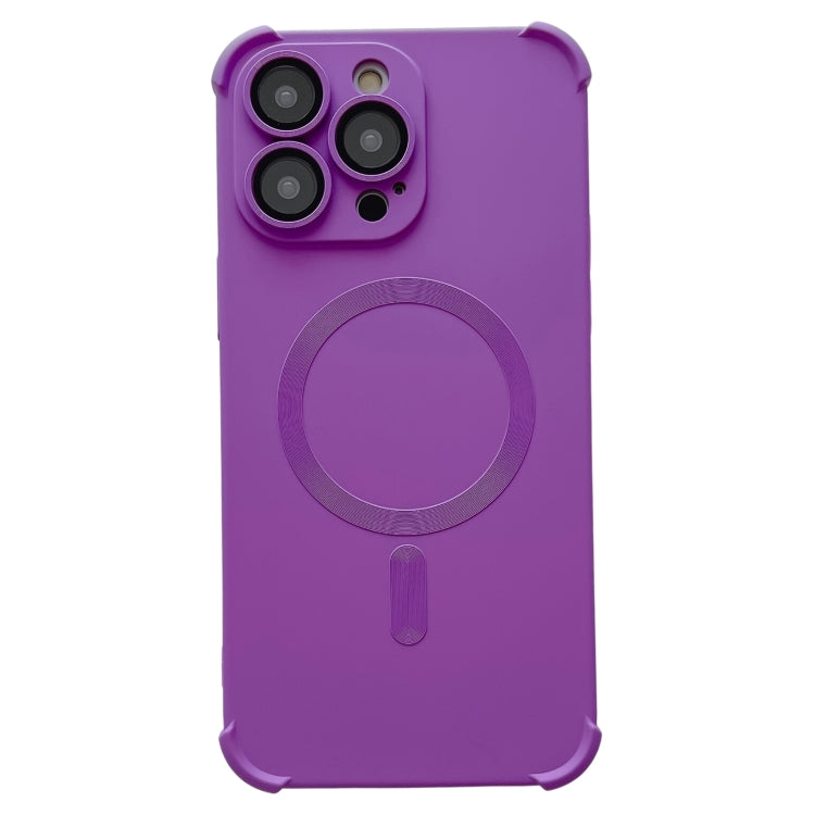 For iPhone 15 Pro Four Corner Shockproof Skin Feel MagSafe Magnetic Phone Case(Purple) - HoMEdemic™ 