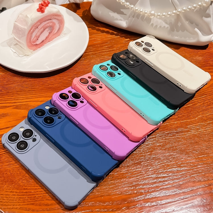 For iPhone 15 Pro Four Corner Shockproof Skin Feel MagSafe Magnetic Phone Case(White) - HoMEdemic™ 