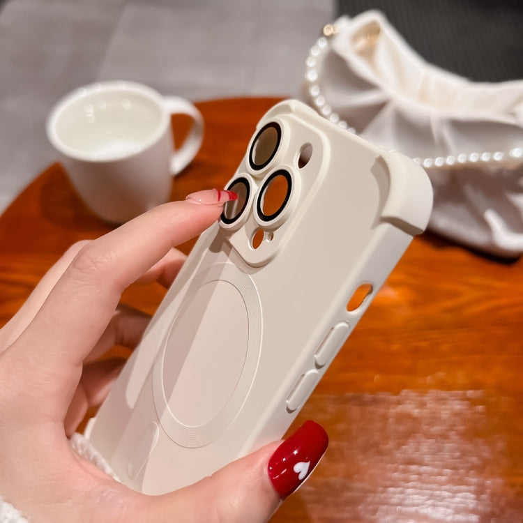 For iPhone 15 Pro Four Corner Shockproof Skin Feel MagSafe Magnetic Phone Case(White) - HoMEdemic™ 