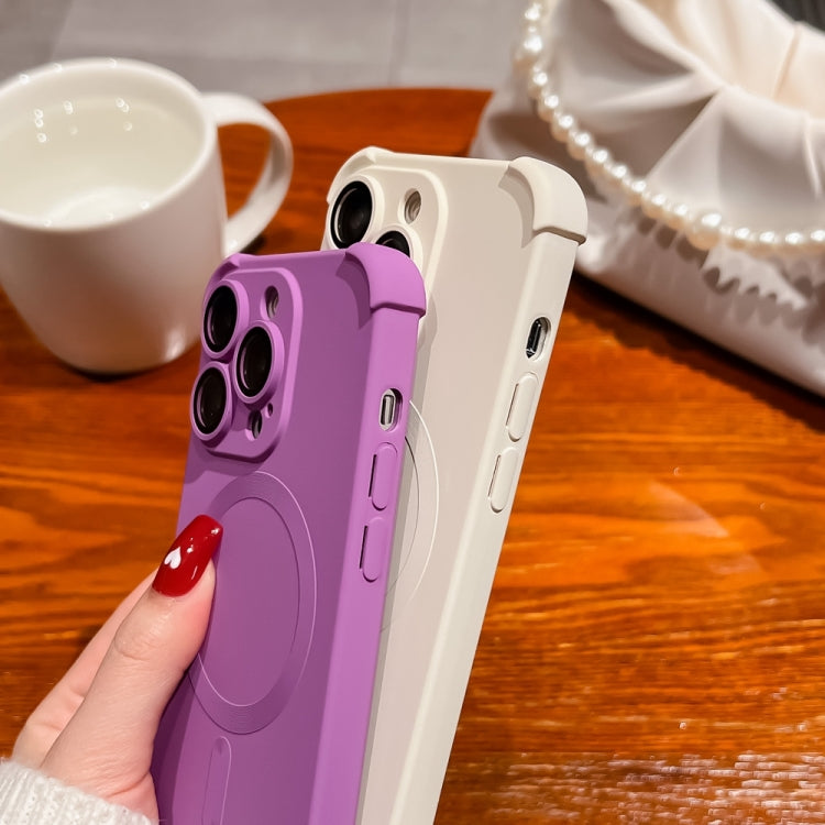 For iPhone 15 Pro Four Corner Shockproof Skin Feel MagSafe Magnetic Phone Case(White) - HoMEdemic™ 