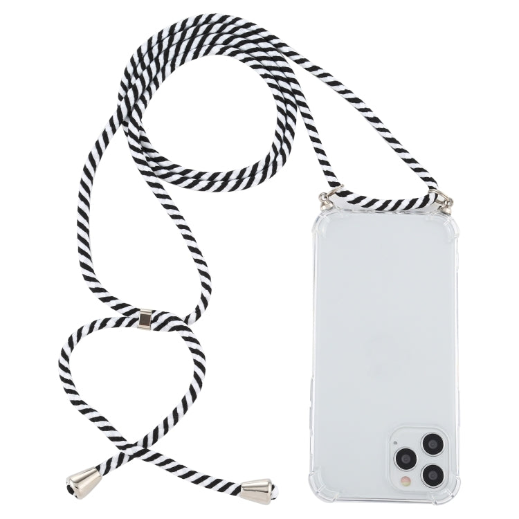 For iPhone 15 Pro Four-Corner Shockproof Transparent TPU Case with Lanyard(Zebra) - HoMEdemic™ 