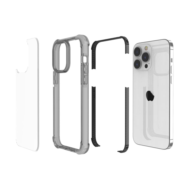 For iPhone 15 Pro Four-corner Shockproof TPU Hybrid Acrylic Phone Case(Black) - HoMEdemic™ 