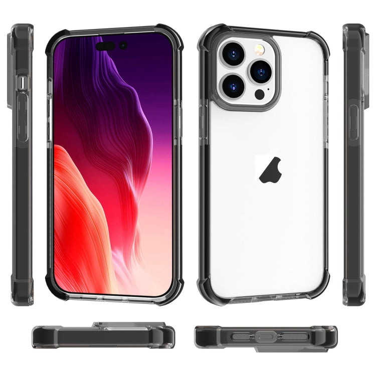 For iPhone 15 Pro Four-corner Shockproof TPU Hybrid Acrylic Phone Case(Black) - HoMEdemic™ 