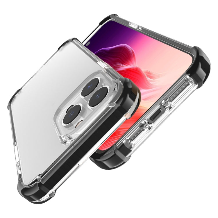 For iPhone 15 Pro Four-corner Shockproof TPU Hybrid Acrylic Phone Case(Black + Transparent) - HoMEdemic™ 