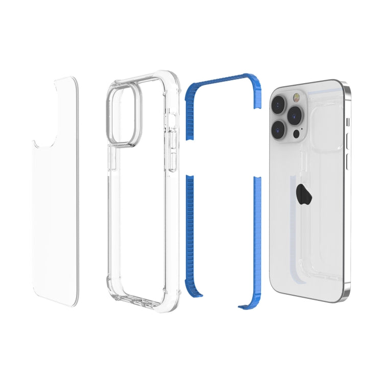 For iPhone 15 Pro Four-corner Shockproof TPU Hybrid Acrylic Phone Case(Blue) - HoMEdemic™ 