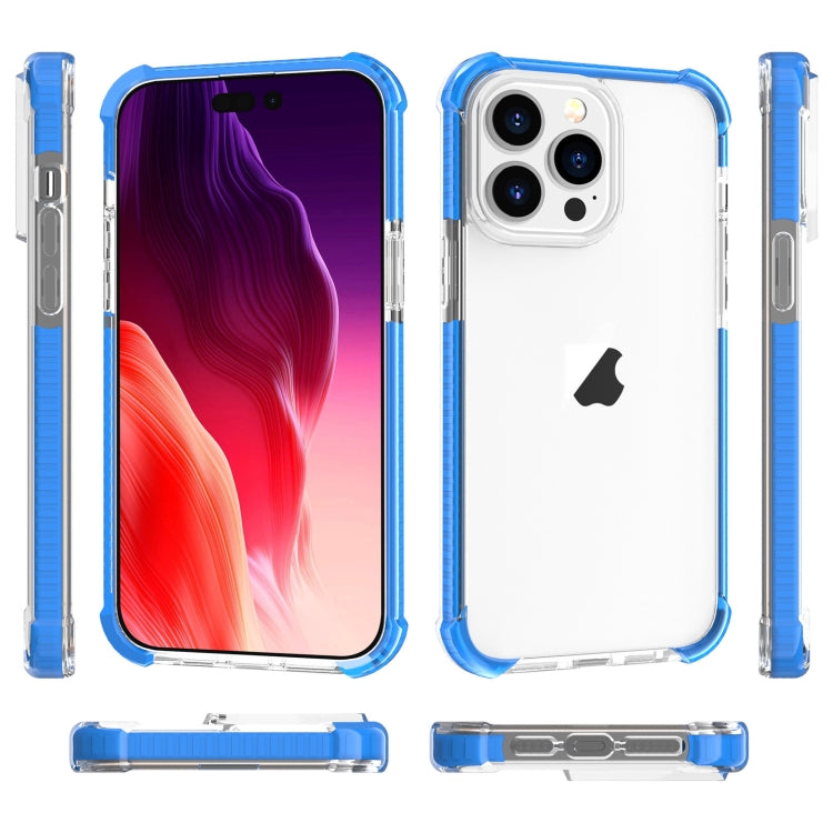 For iPhone 15 Pro Four-corner Shockproof TPU Hybrid Acrylic Phone Case(Blue) - HoMEdemic™ 