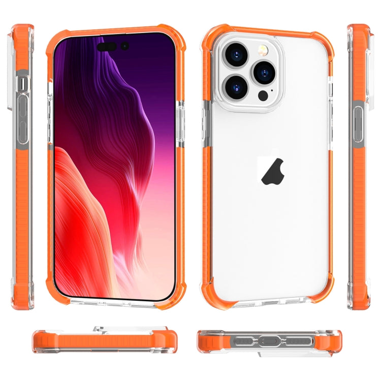 For iPhone 15 Pro Four-corner Shockproof TPU Hybrid Acrylic Phone Case(Orange) - HoMEdemic™ 