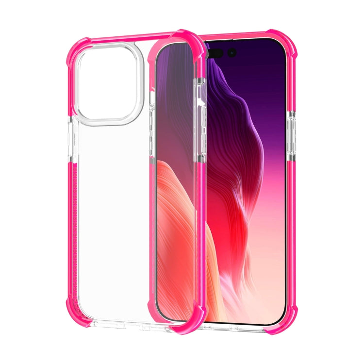 For iPhone 15 Pro Four-corner Shockproof TPU Hybrid Acrylic Phone Case(Pink) - HoMEdemic™ 