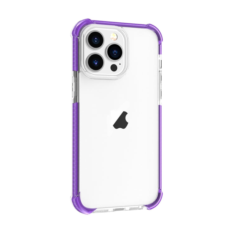 For iPhone 15 Pro Four-corner Shockproof TPU Hybrid Acrylic Phone Case(Purple) - HoMEdemic™ 