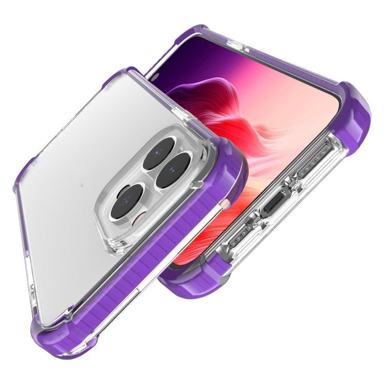 For iPhone 15 Pro Four-corner Shockproof TPU Hybrid Acrylic Phone Case(Purple) - HoMEdemic™ 