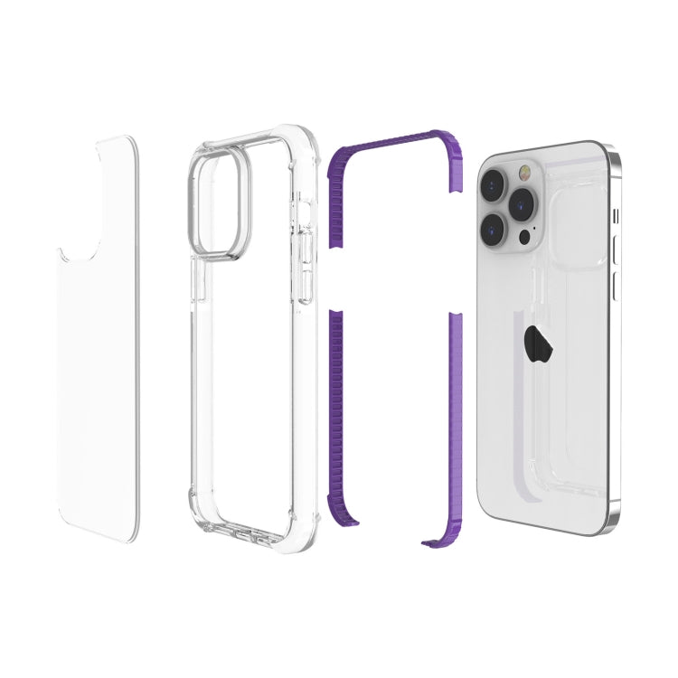 For iPhone 15 Pro Four-corner Shockproof TPU Hybrid Acrylic Phone Case(Purple) - HoMEdemic™ 